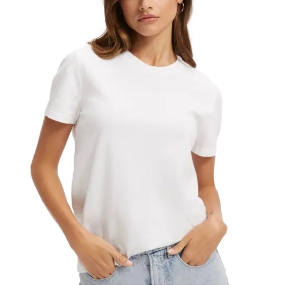Good American Heritage Supima Cotton Crew Neck White Tee Size XL